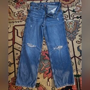 GAP Teen Low Stride Medium Wash Blue Distressed Jeans | Size: 12